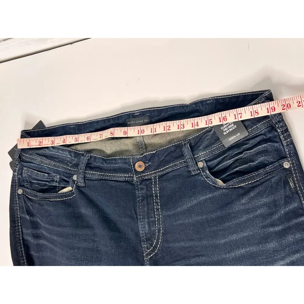 Silver Jeans Suki Slim Boot Power Stretch Jeans Plus Size 20W Dark Wash